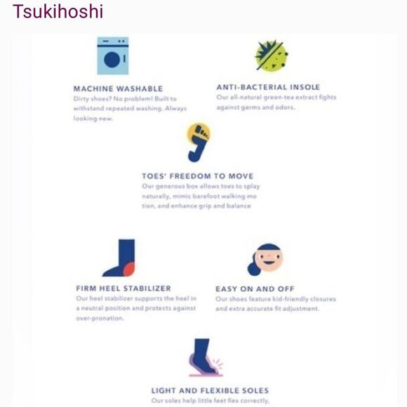 NEW Tsukihoshi Blue/Orange Mary Jane Neo Shoes, Sz 7.5 (EU 24, fits big!) - Picture 6 of 10